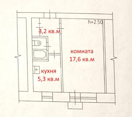 1-комнатная 29 м2 в ЖК undefined корпус null этаж 2