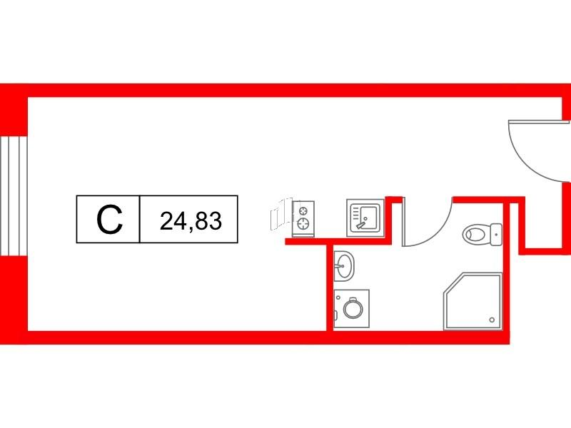 Студия 24 м2 в ЖК Saan корпус null этаж 14