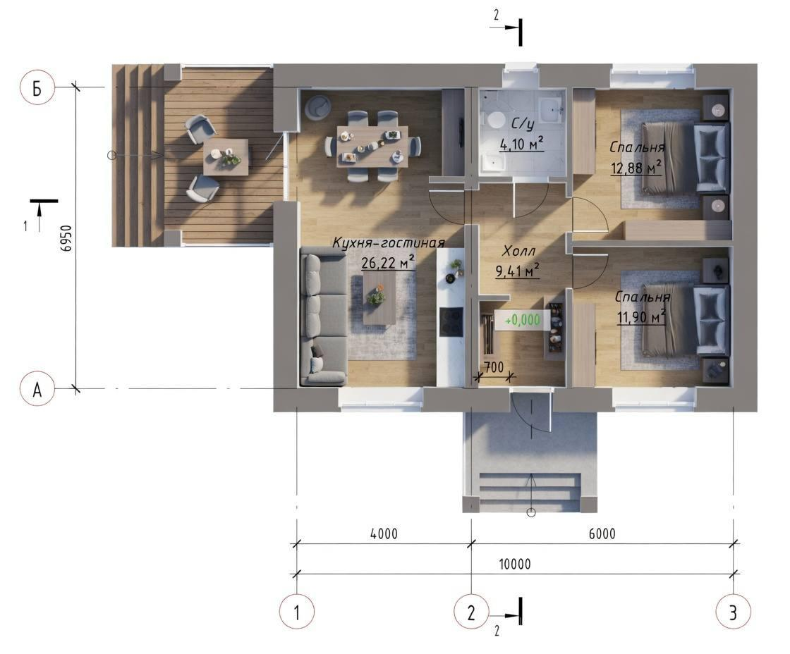 2-комнатная 65 м2 в ЖК undefined корпус null этаж null