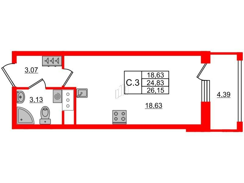 Студия 24 м2 в ЖК Pulse Premier корпус null этаж 13