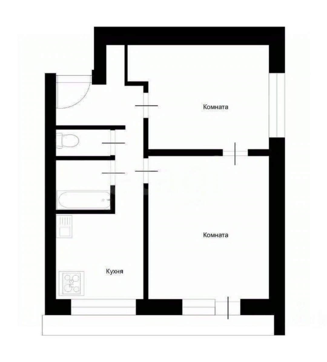 2-комнатная 38.3 м2 в ЖК undefined корпус null этаж 11