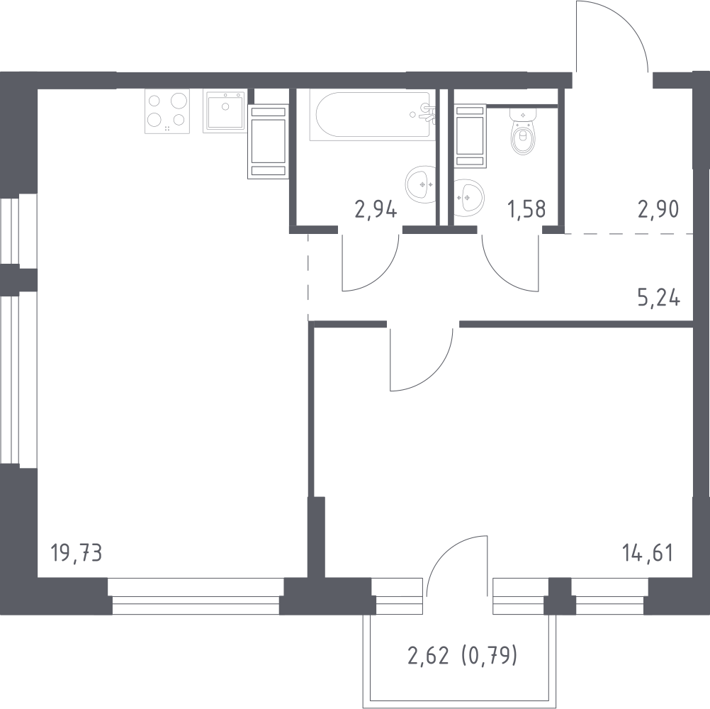 1-комнатная 47 м2 в ЖК Новое Колпино корпус null этаж 8