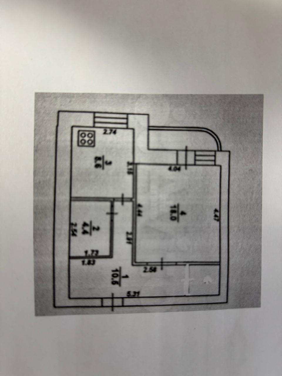 1-комнатная 44.5 м2 в ЖК undefined корпус null этаж 8