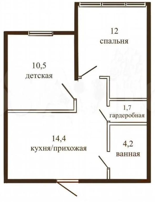 2-комнатная 43 м2 в ЖК undefined корпус null этаж 1