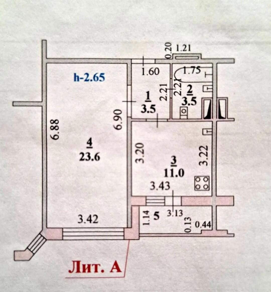 1-комнатная 41.6 м2 в ЖК undefined корпус null этаж 11
