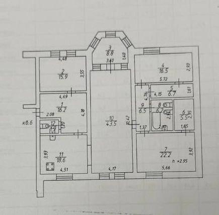 4-комнатная 168.5 м2 в ЖК undefined корпус null этаж 3