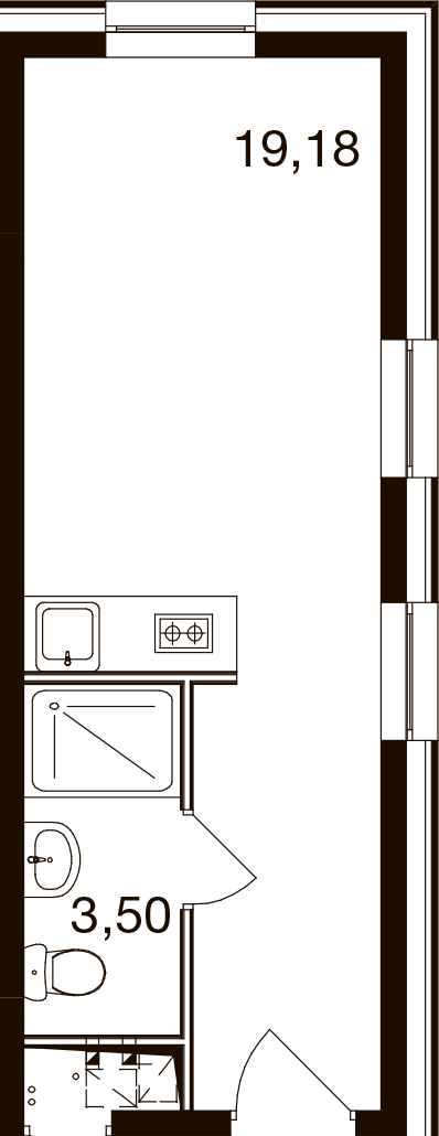 Студия 22 м2 в ЖК М1 Сколково корпус null этаж 4