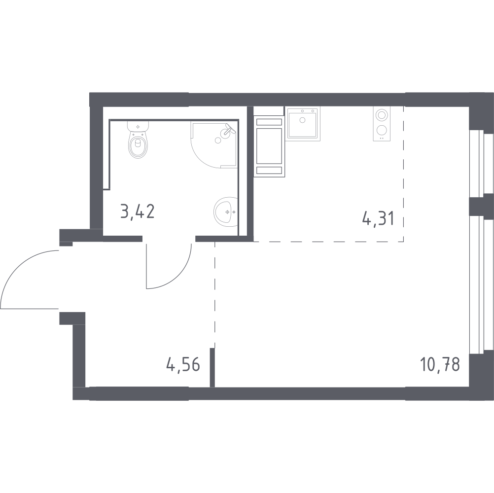 Студия 23 м2 в ЖК Новое Колпино корпус null этаж 10