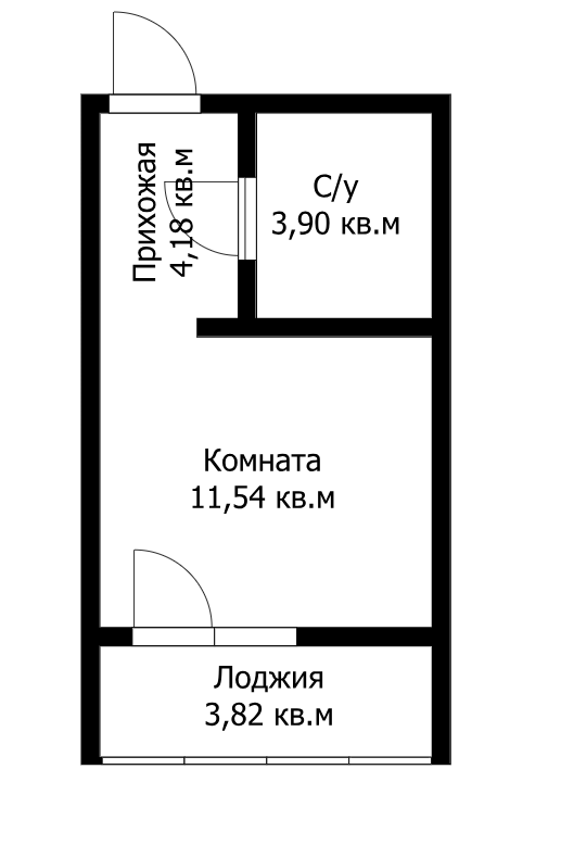 Студия 21.5 м2 в ЖК undefined корпус null этаж 11