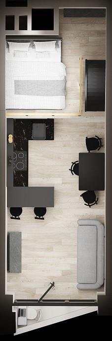 Студия 24 м2 в ЖК Гостиничный комплекс Аметист корпус null этаж 2