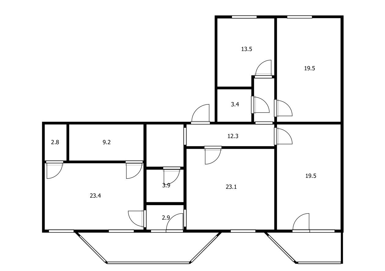 4-комнатная 137.4 м2 в ЖК undefined корпус null этаж 3