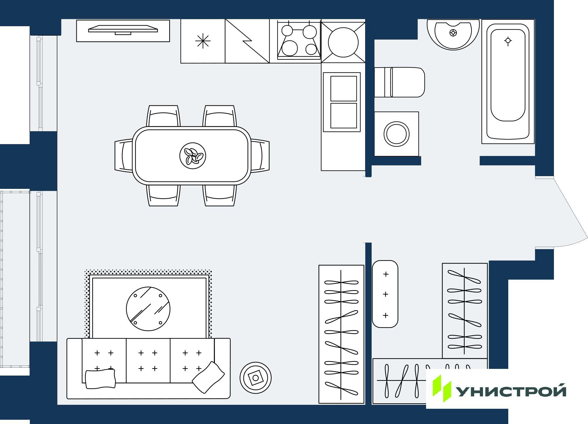 Студия 31 м2 в ЖК ГРАНД БЕРЕГ корпус null этаж 10