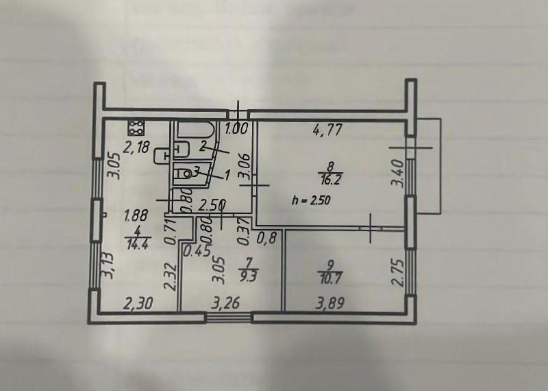 4-комнатная 57.9 м2 в ЖК undefined корпус null этаж 5