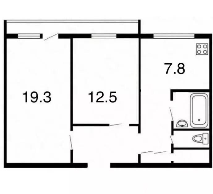 2-комнатная 54.4 м2 в ЖК undefined корпус null этаж 9