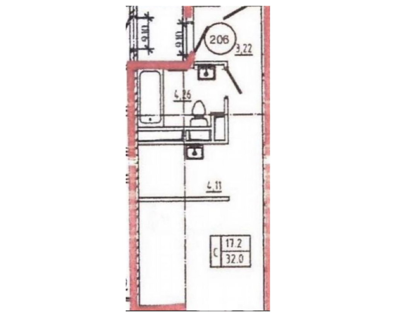 Студия 32.2 м2 в ЖК undefined корпус null этаж 8