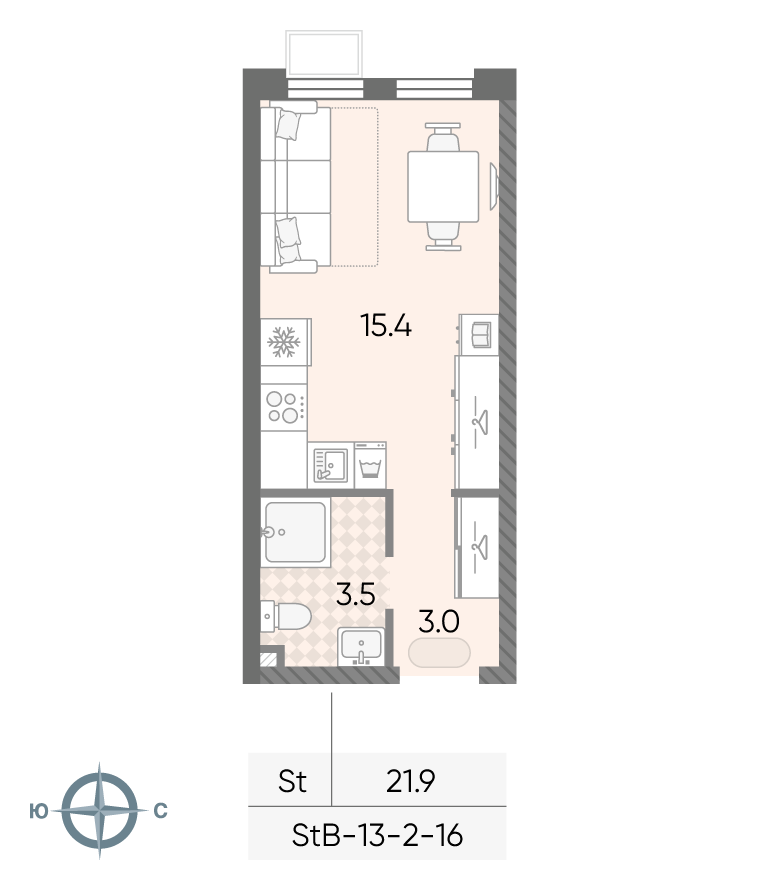 Студия 21 м2 в ЖК ЛУЧИ корпус null этаж 13