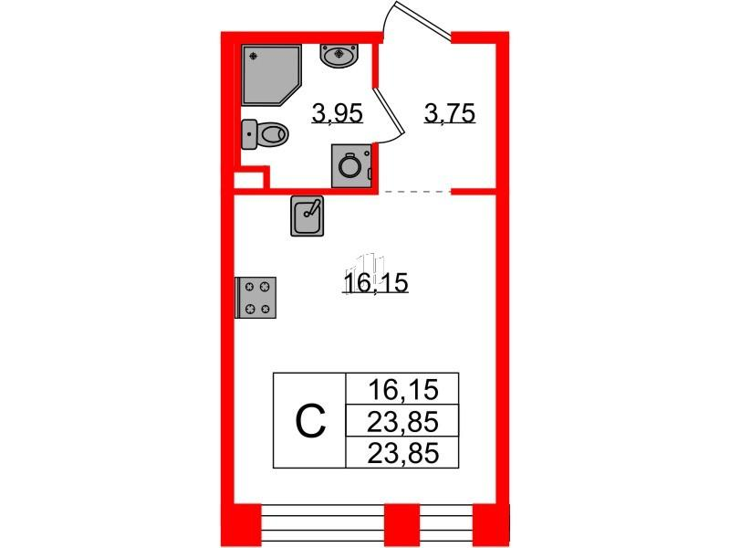 Студия 23 м2 в ЖК PLUS Пулковский корпус null этаж 2