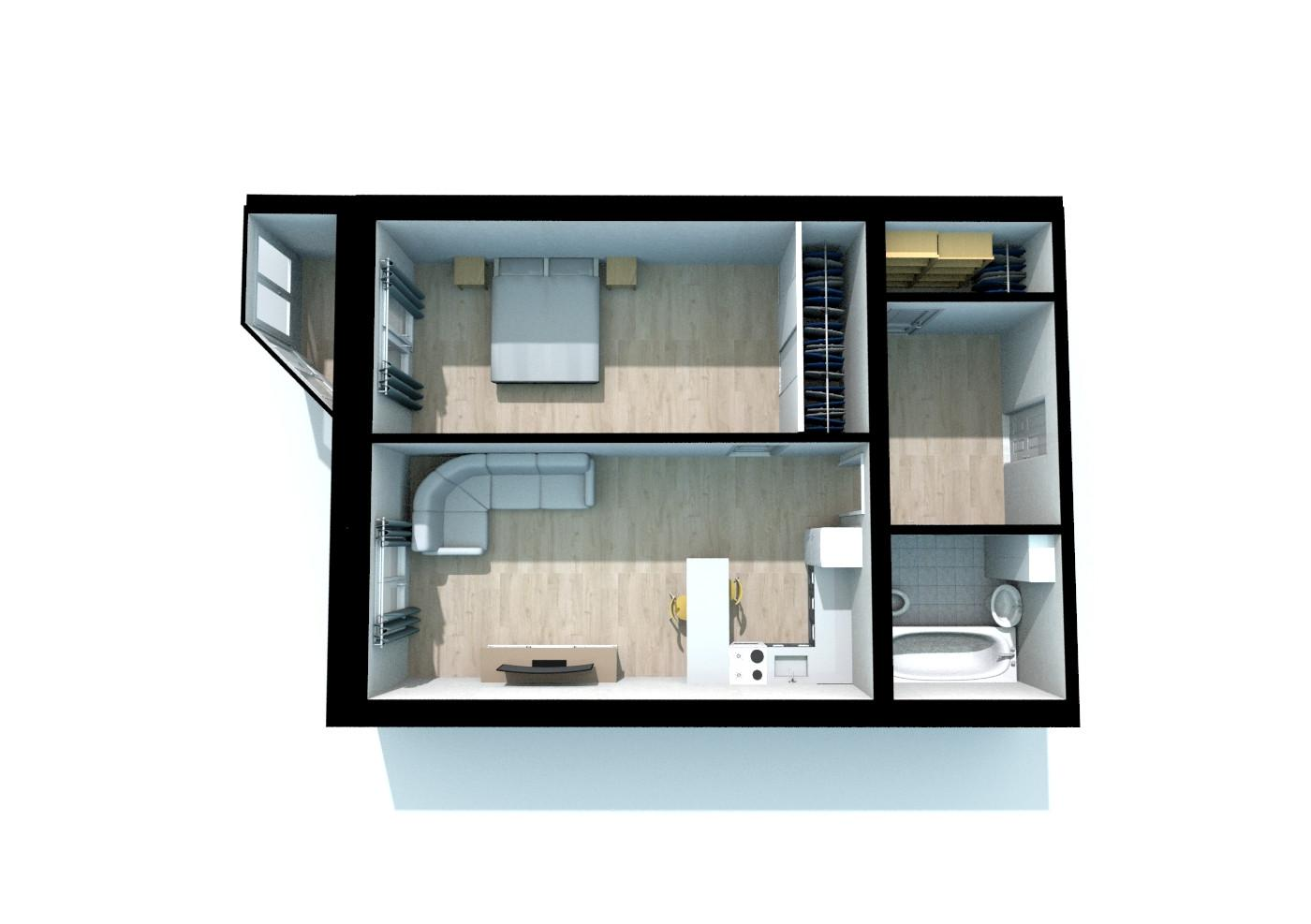 2-комнатная 50.5 м2 в ЖК undefined корпус null этаж 6