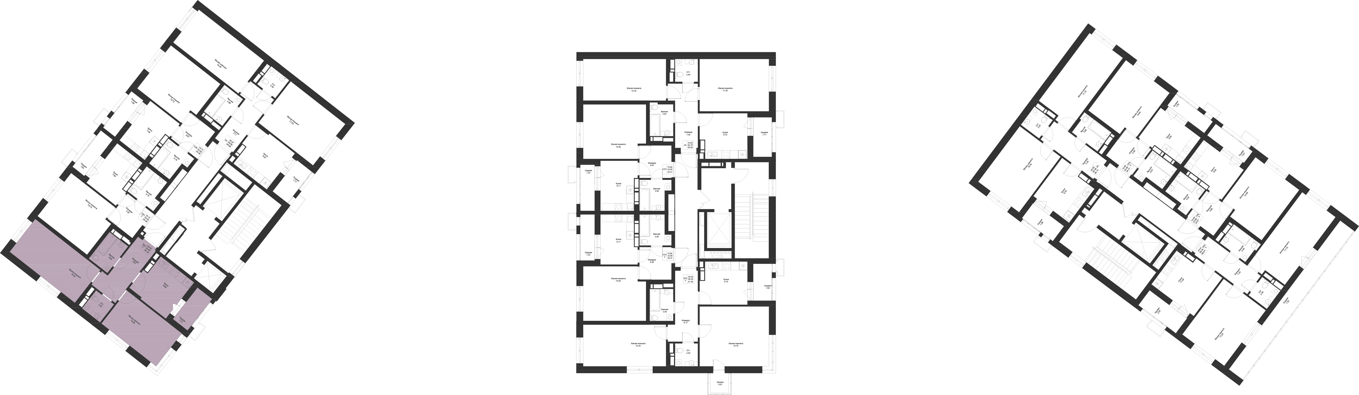 2-комнатная 55 м2 в ЖК Солнечный город корпус null этаж 9