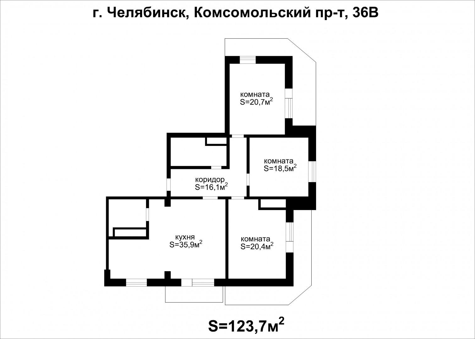 3-комнатная 124 м2 в ЖК undefined корпус null этаж 12