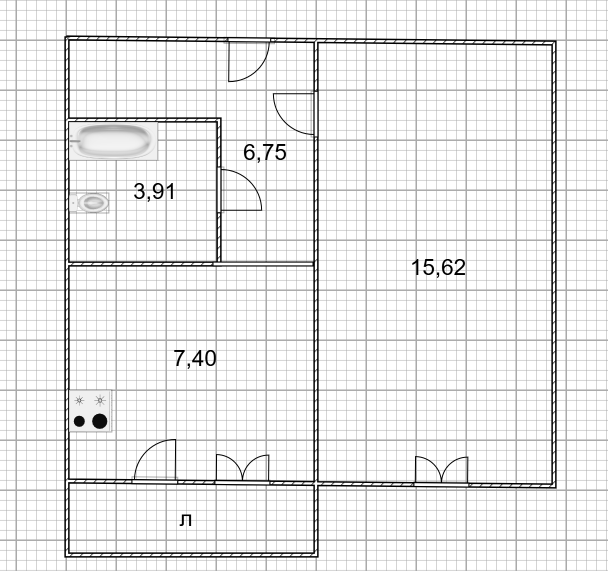 1-комнатная 33.7 м2 в ЖК undefined корпус null этаж 6