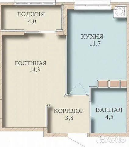 1-комнатная 34.5 м2 в ЖК undefined корпус null этаж 10