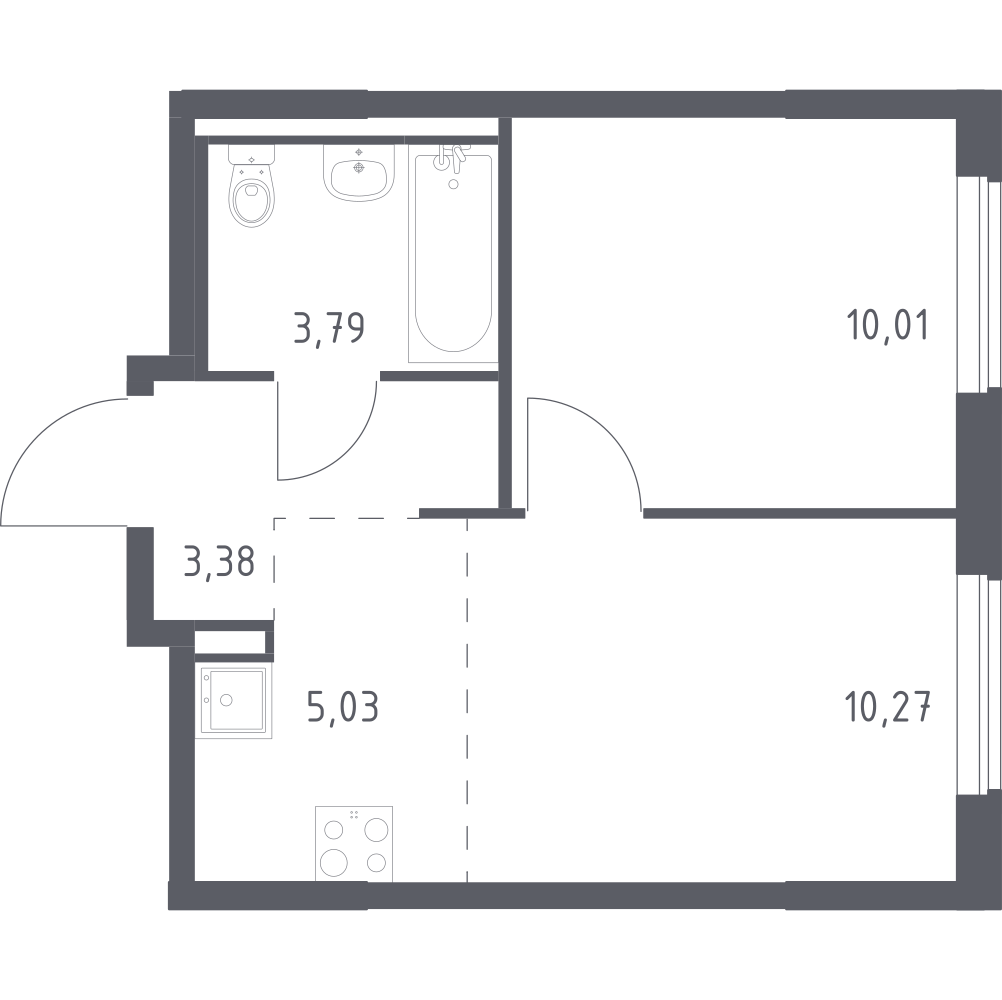 Студия 32 м2 в ЖК Мытищи Парк корпус null этаж 14