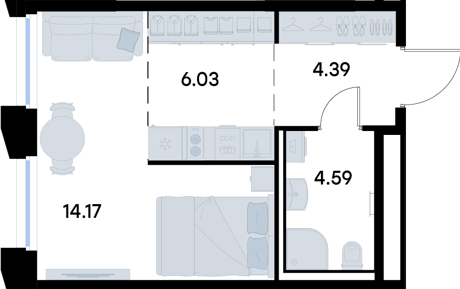 Студия 29 м2 в ЖК  GloraX Урицкого корпус null этаж 10