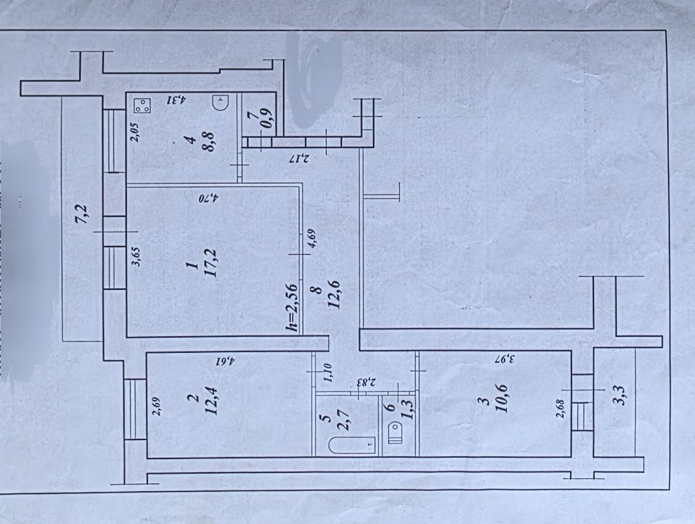 3-комнатная 66.5 м2 в ЖК undefined корпус null этаж 13