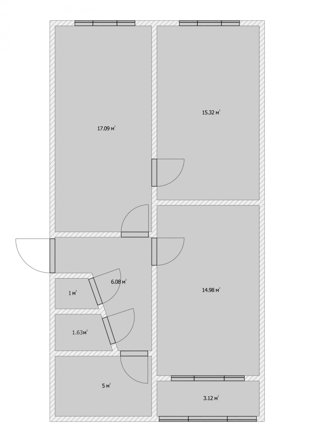 3-комнатная 61.1 м2 в ЖК undefined корпус null этаж 5
