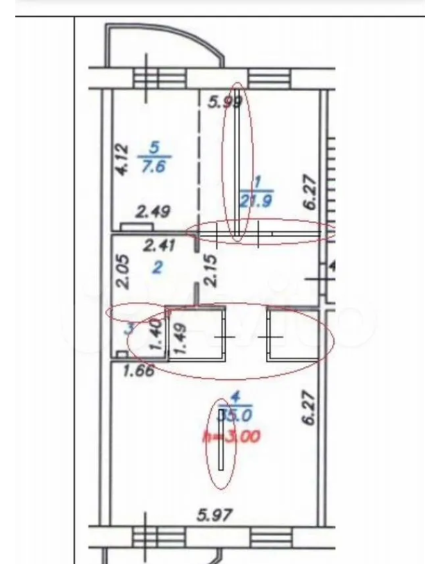 3-комнатная 79.1 м2 в ЖК undefined корпус null этаж 6