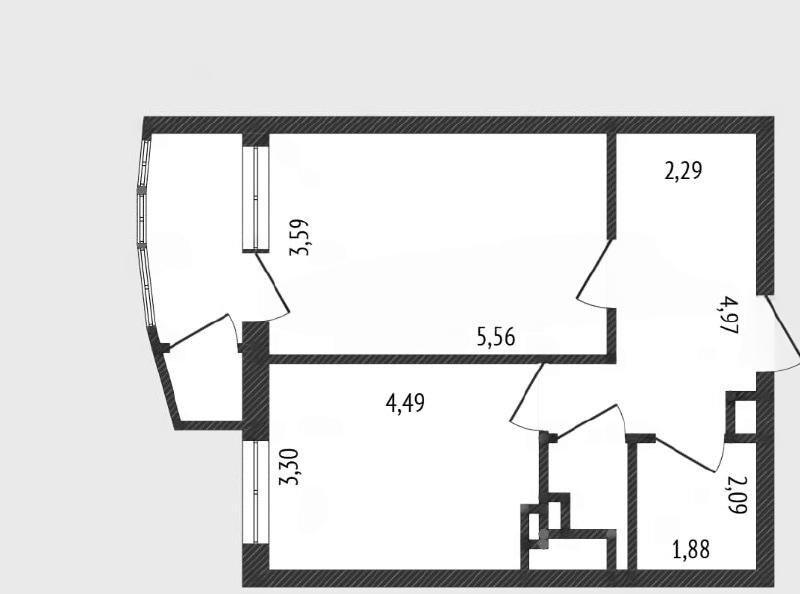 1-комнатная 61 м2 в ЖК undefined корпус null этаж 18
