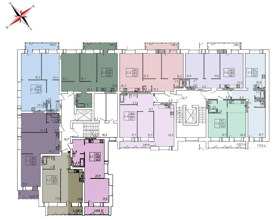 1-комнатная 52.8 м2 в ЖК undefined корпус null этаж 8