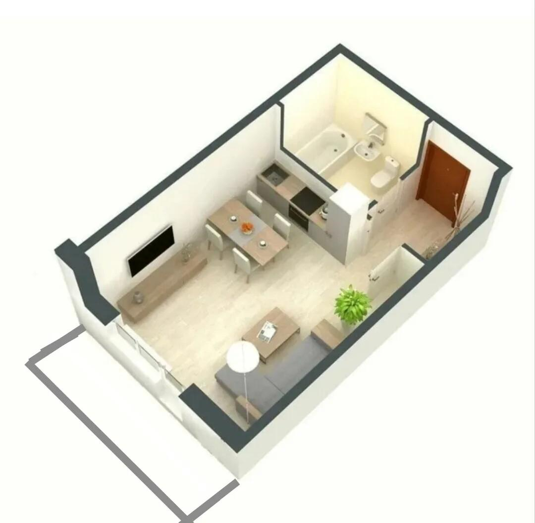 Студия 24.5 м2 в ЖК undefined корпус null этаж 3