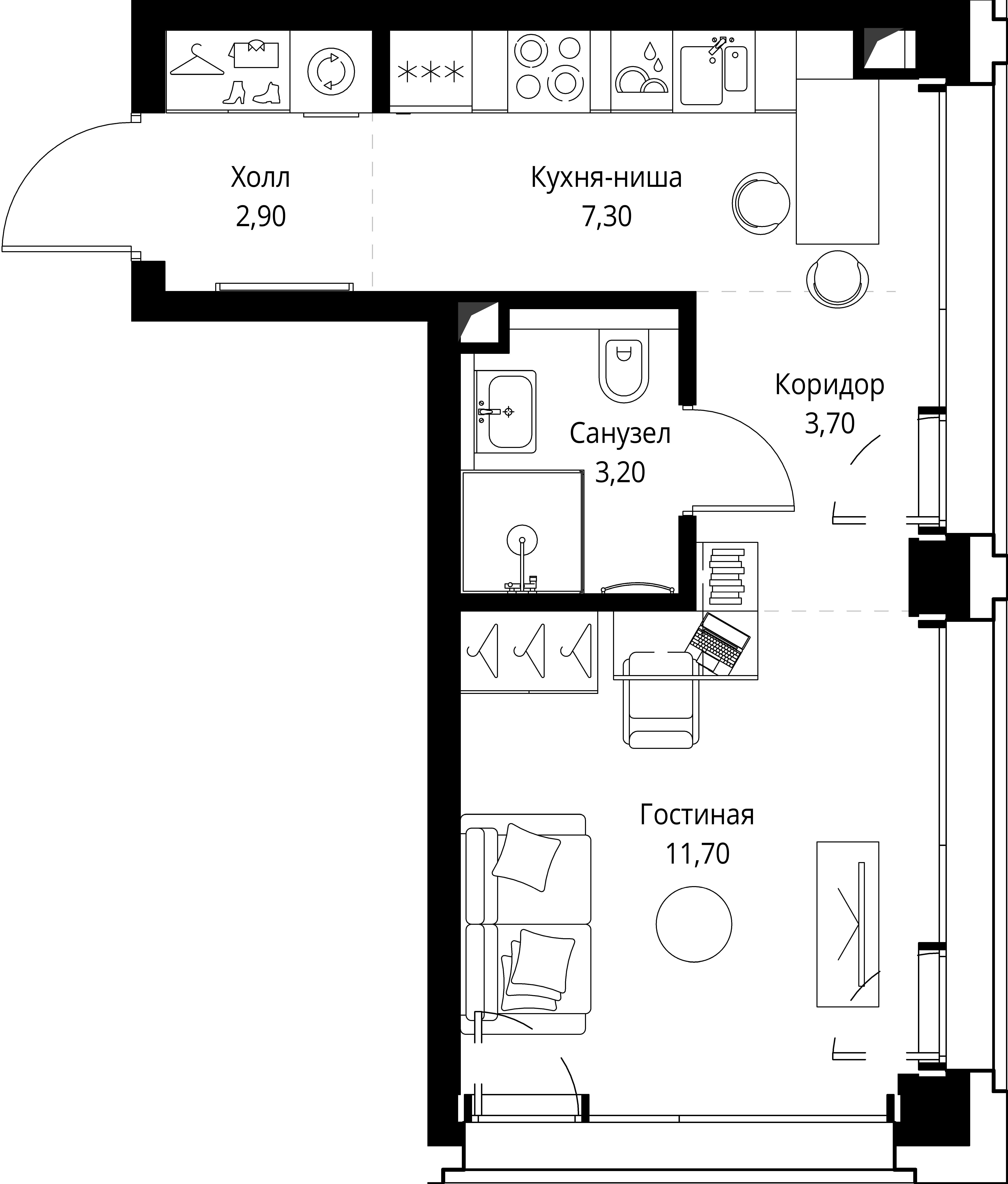 Студия 29 м2 в ЖК СЕТ корпус null этаж 13