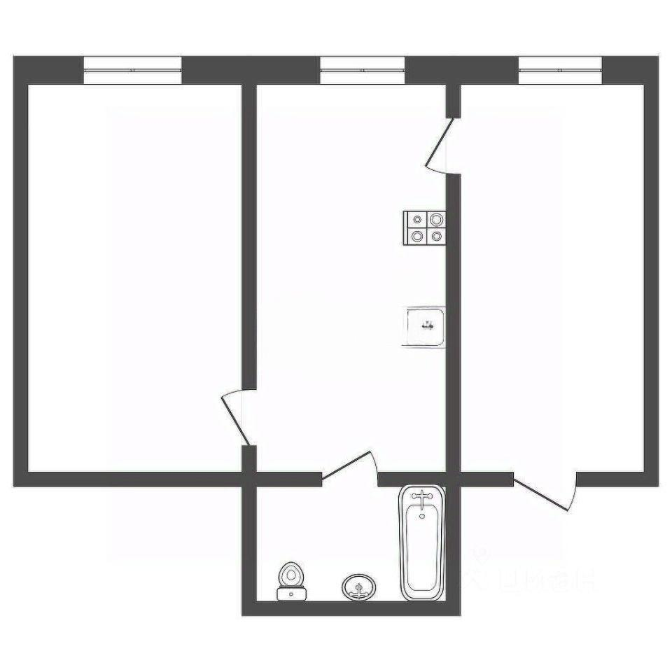 2-комнатная 39.2 м2 в ЖК undefined корпус null этаж 2