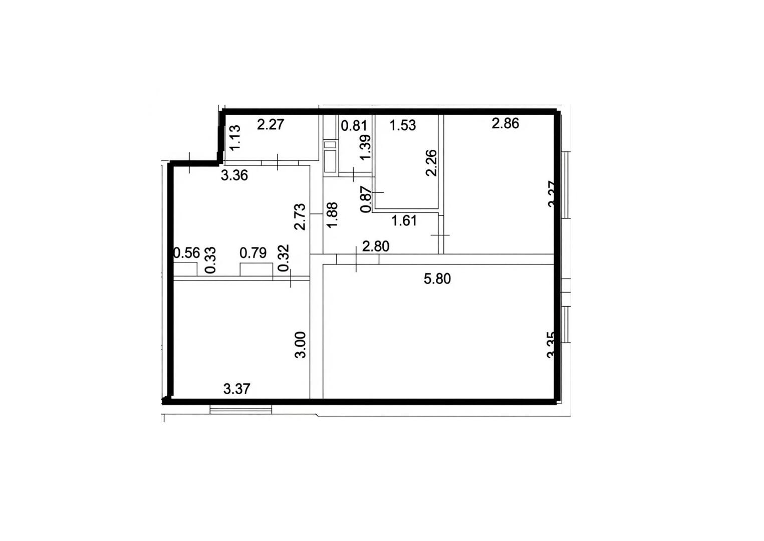 2-комнатная 58.9 м2 в ЖК undefined корпус null этаж 2
