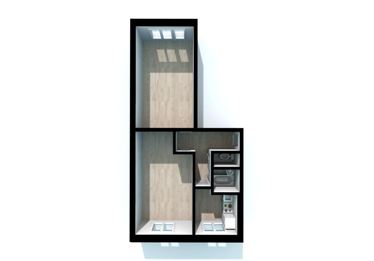 2-комнатная 47.7 м2 в ЖК undefined корпус null этаж 1