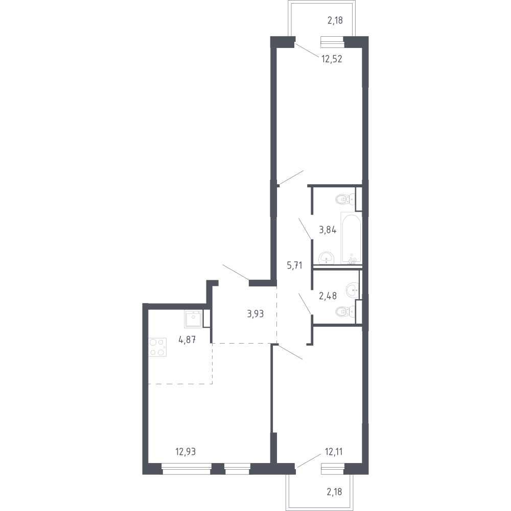 Студия 62 м2 в ЖК Чаркова 72 корпус null этаж 10