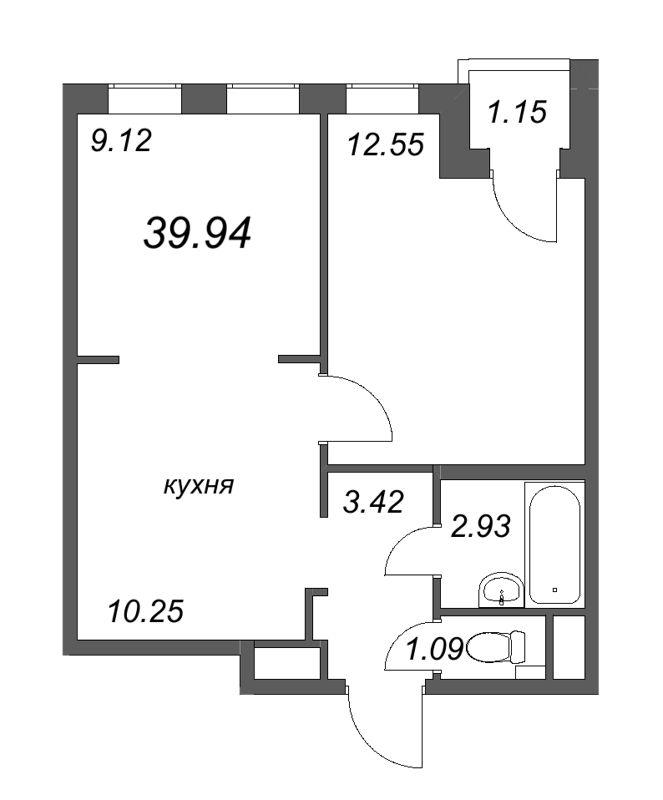 2-комнатная 39 м2 в ЖК AEROCITY Club корпус null этаж 4