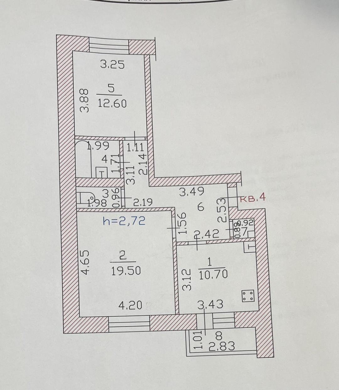2-комнатная 59.4 м2 в ЖК undefined корпус null этаж 1