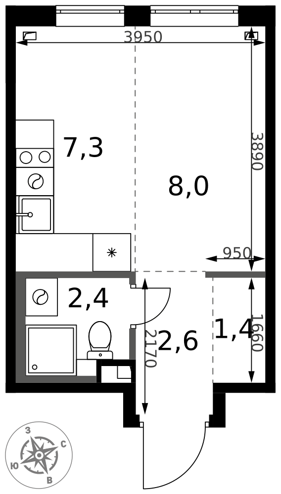 Студия 21 м2 в ЖК 1-й Химкинский корпус null этаж 2