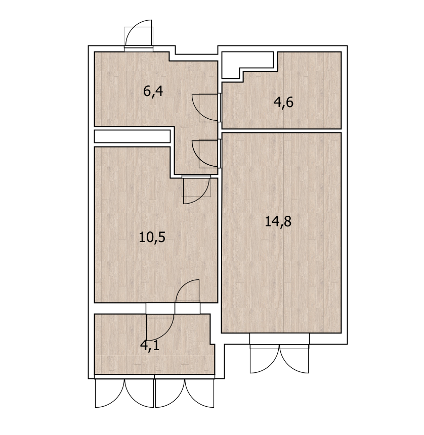 1-комнатная 36.3 м2 в ЖК undefined корпус null этаж 10