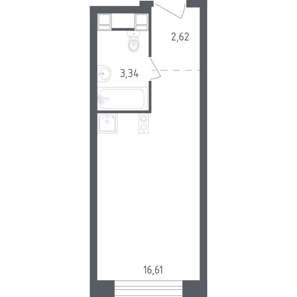 Студия 22 м2 в ЖК Пятницкое 58 корпус null этаж 11