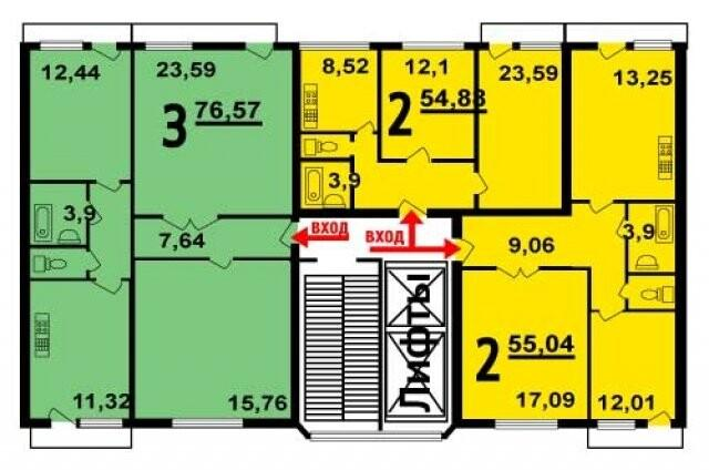 3-комнатная 78.3 м2 в ЖК undefined корпус null этаж 5