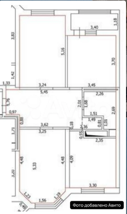 3-комнатная 77.9 м2 в ЖК undefined корпус null этаж 12