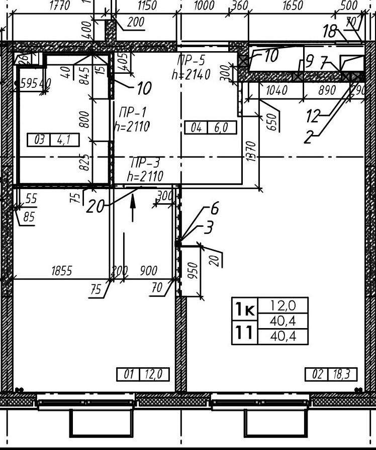 2-комнатная 39.7 м2 в ЖК undefined корпус null этаж 24