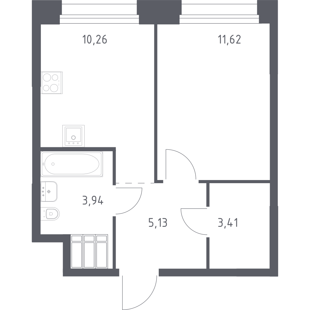 1-комнатная 34 м2 в ЖК Тропарево Парк корпус null этаж 20