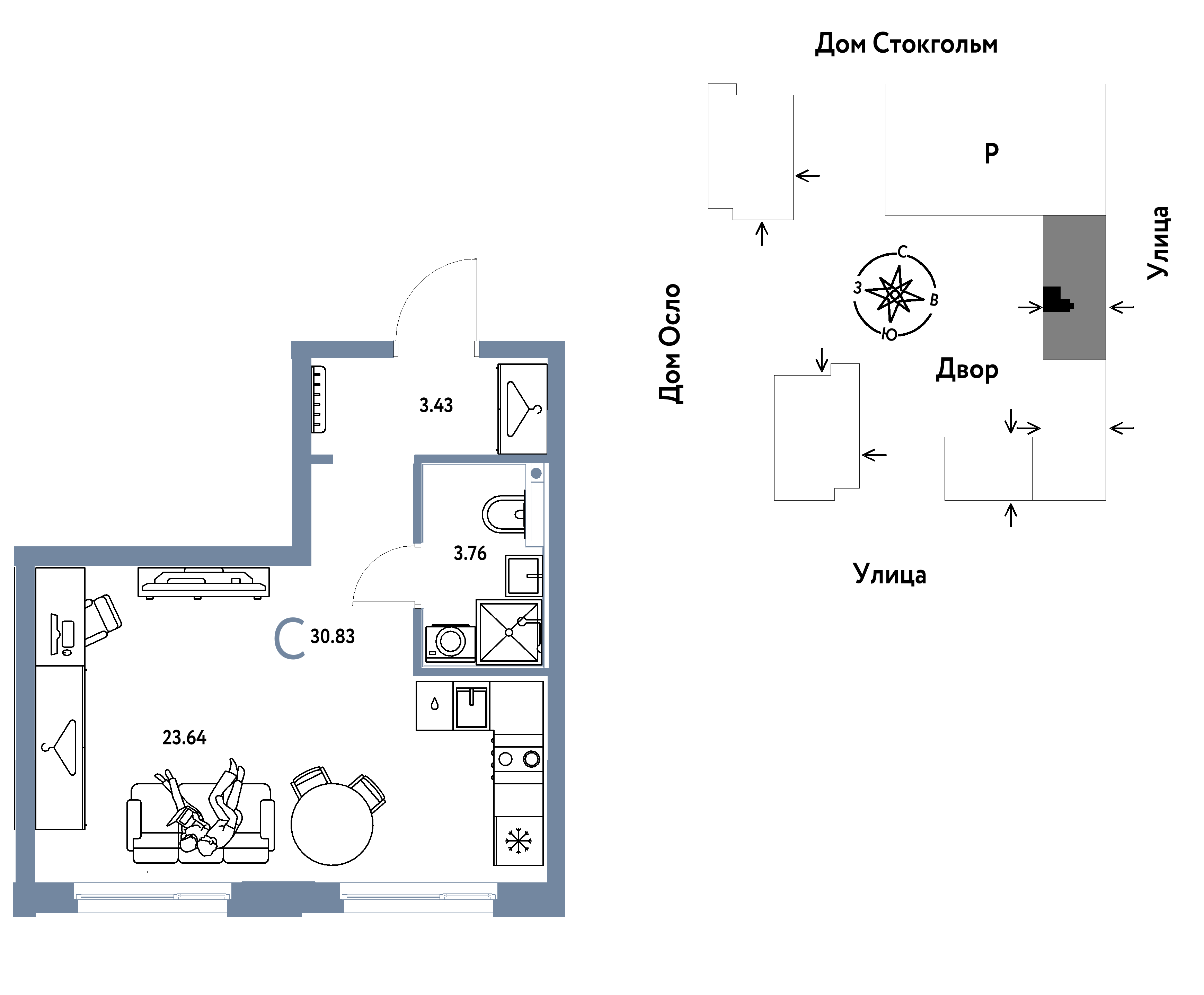 Студия 30 м2 в ЖК Европейский берег 2.0 корпус null этаж 11