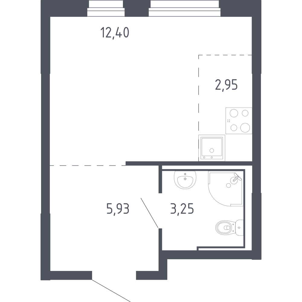 Студия 24 м2 в ЖК Чаркова 72 корпус null этаж 3